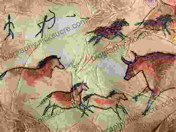 A Vivid And Detailed Cave Painting From The Ice Age, Depicting A Group Of Hunters Pursuing A Herd Of Woolly Mammoths. The Pleistocene Era: The History Of The Ice Age And The Dawn Of Modern Humans