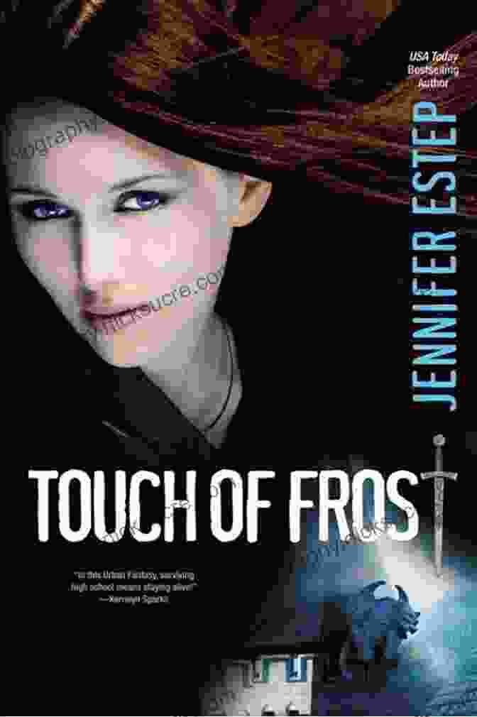 Cover Of Dark Frost Mythos Academy Book, Featuring A Silhouette Of A Young Woman Standing In A Dark Forest With A Glowing Orb In Her Hand. Dark Frost (Mythos Academy 3)