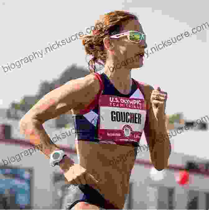 Kara Goucher Running A Marathon With A Determined Expression On Her Face Strong Kara Goucher